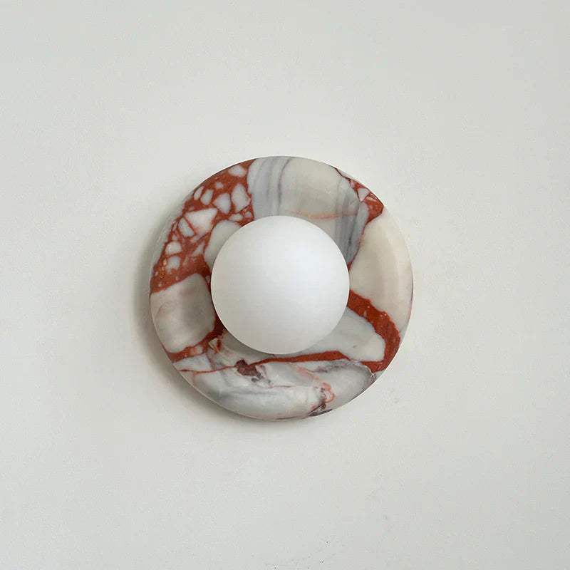Elara Round Marble Wall Light With Soft Frosted Glow For Any Room | Temsk
