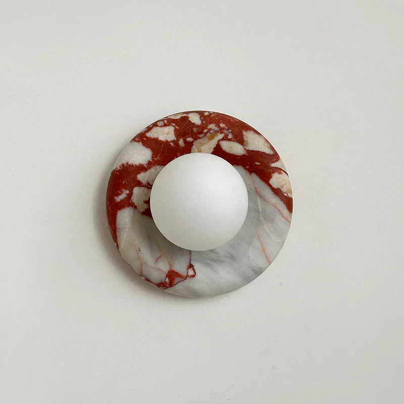 Elara Round Marble Wall Light With Soft Frosted Glow For Any Room | Temsk
