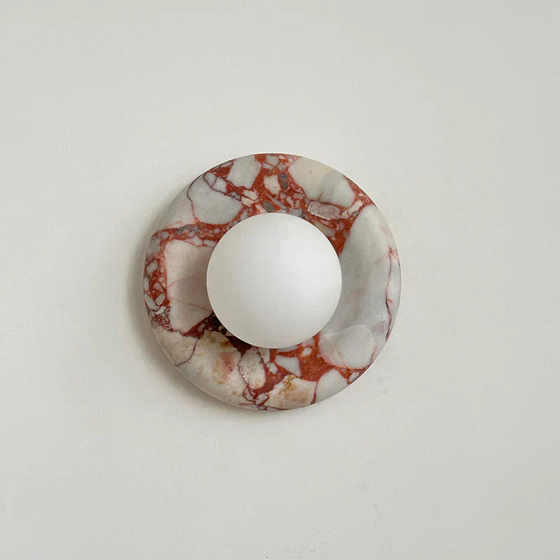 Elara Round Marble Wall Light With Soft Frosted Glow For Any Room | Temsk