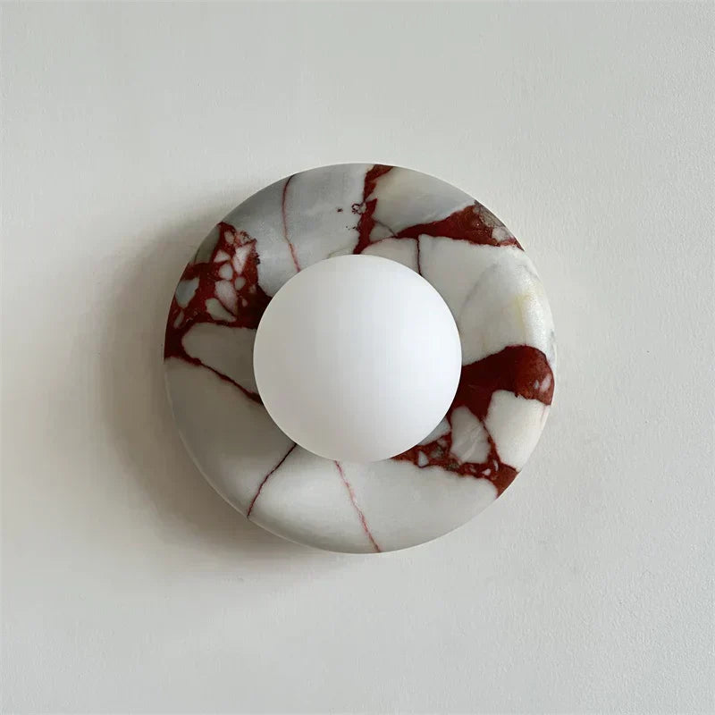 Elara Round Marble Wall Light With Soft Frosted Glow For Any Room | Temsk