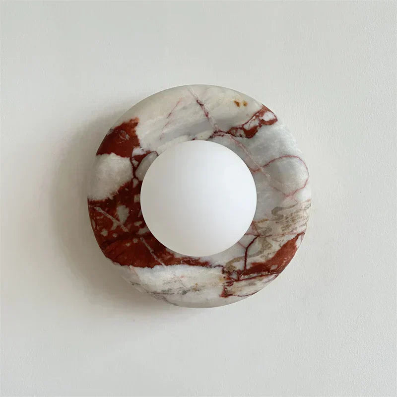 Elara Round Marble Wall Light With Soft Frosted Glow For Any Room | Temsk