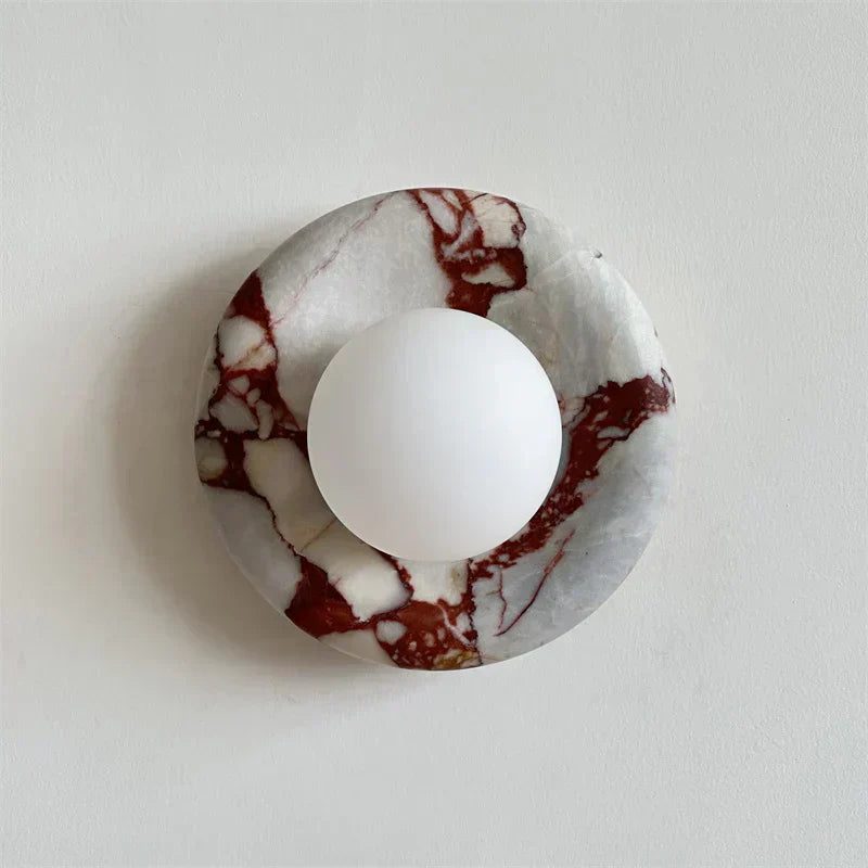 Elara Round Marble Wall Light With Soft Frosted Glow For Any Room | Temsk