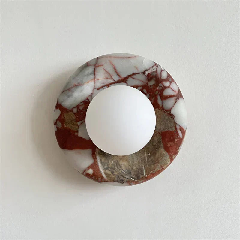 Elara Round Marble Wall Light With Soft Frosted Glow For Any Room | Temsk