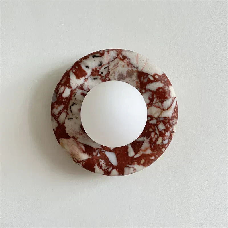 Elara Round Marble Wall Light With Soft Frosted Glow For Any Room | Temsk