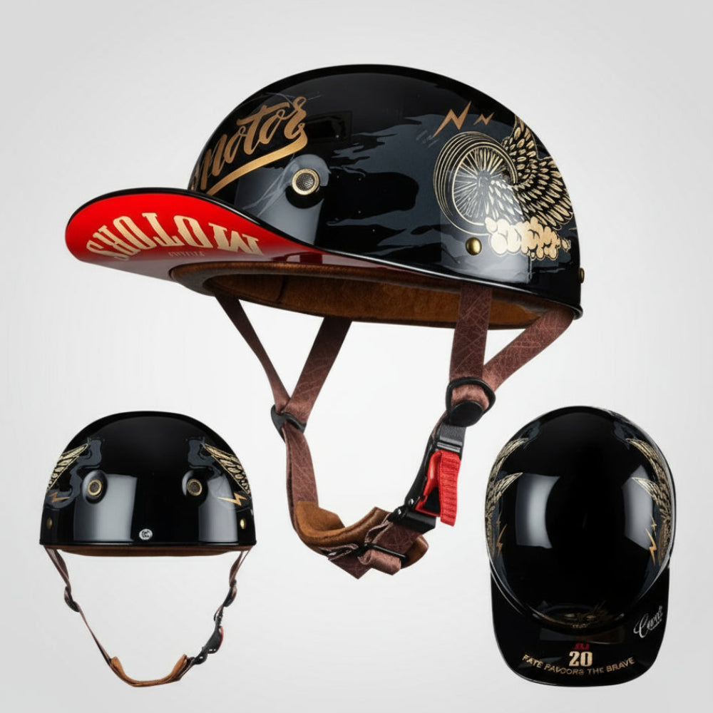 Halbgesicht-Motorradhelm mit Baseballkappen-Look | Temsk