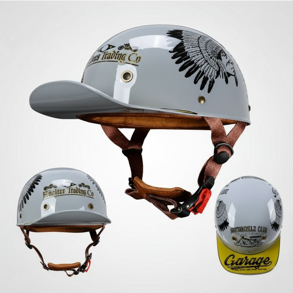 Halbgesicht-Motorradhelm mit Baseballkappen-Look | Temsk