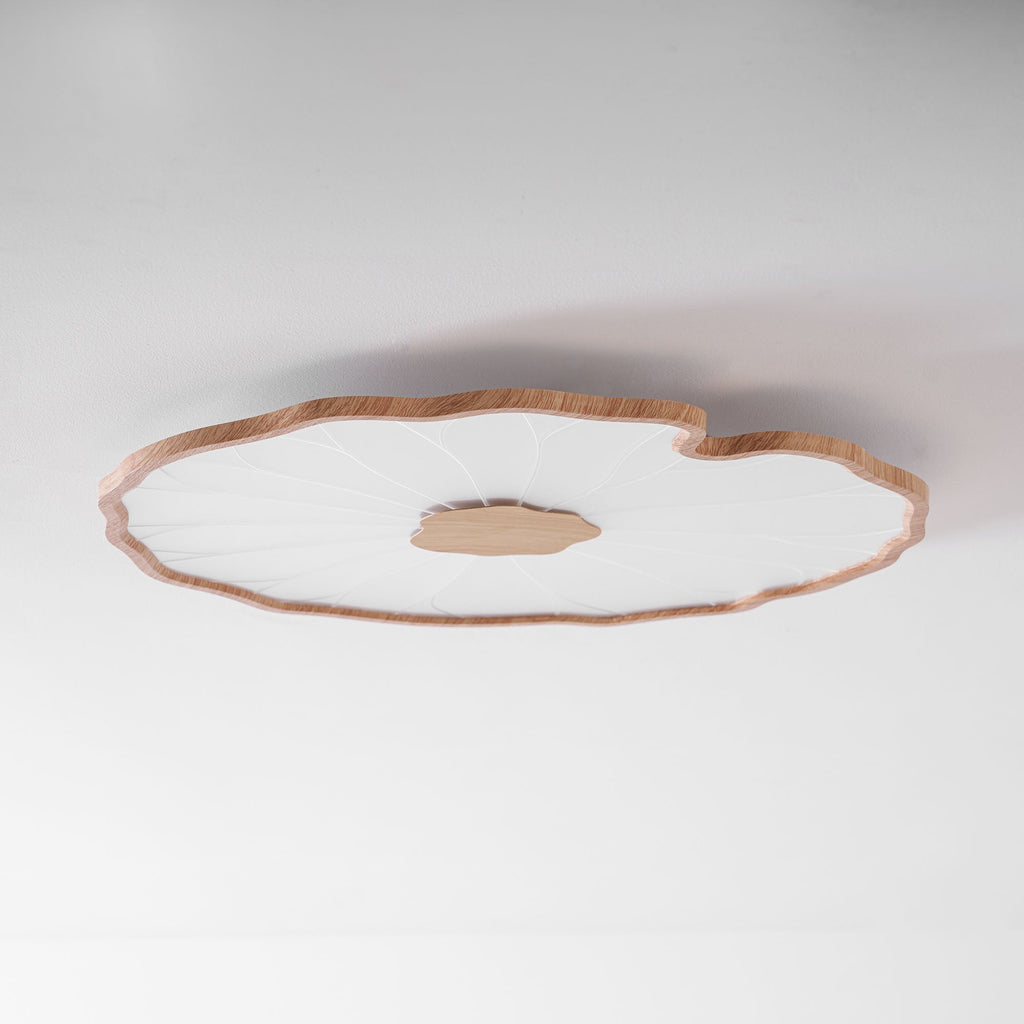 Lotus Leaf Ceiling Light With Wood Look, Acrylic And Metal, LED 3000K-6000K | Temsk