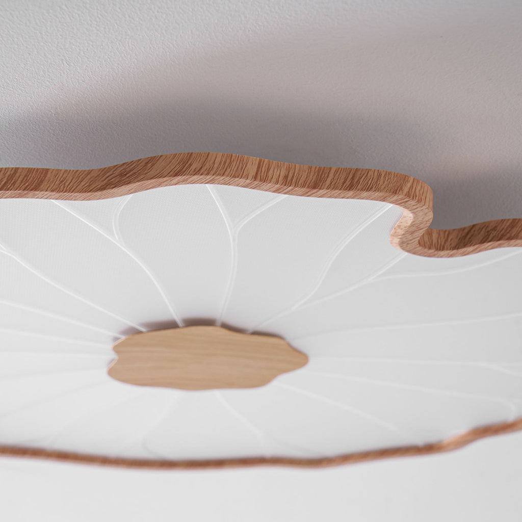 Lotus Leaf Ceiling Light With Wood Look, Acrylic And Metal, LED 3000K-6000K | Temsk
