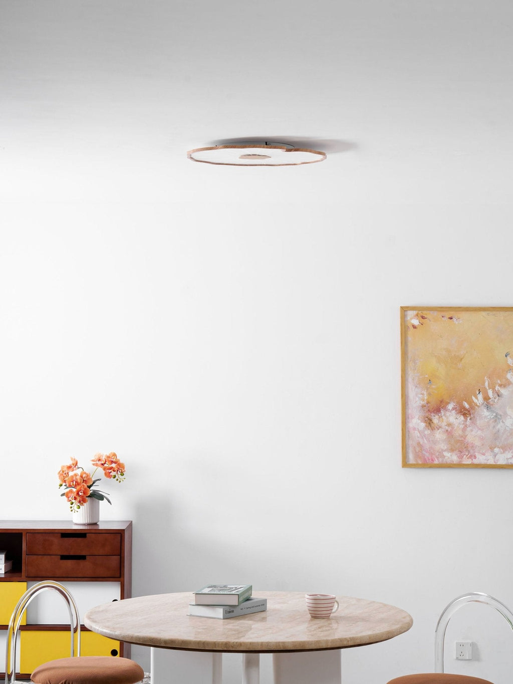 Lotus Leaf Ceiling Light With Wood Look, Acrylic And Metal, LED 3000K-6000K | Temsk