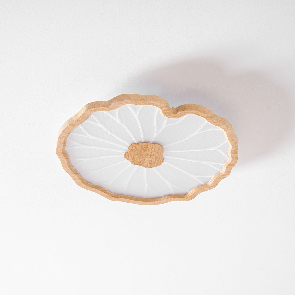 Lotus Leaf Ceiling Light With Wood Look, Acrylic And Metal, LED 3000K-6000K | Temsk