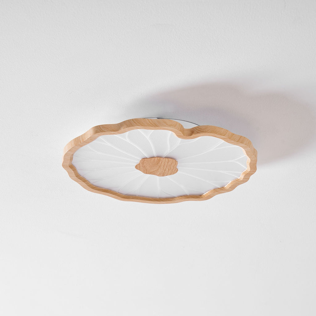 Lotus Leaf Ceiling Light With Wood Look, Acrylic And Metal, LED 3000K-6000K | Temsk