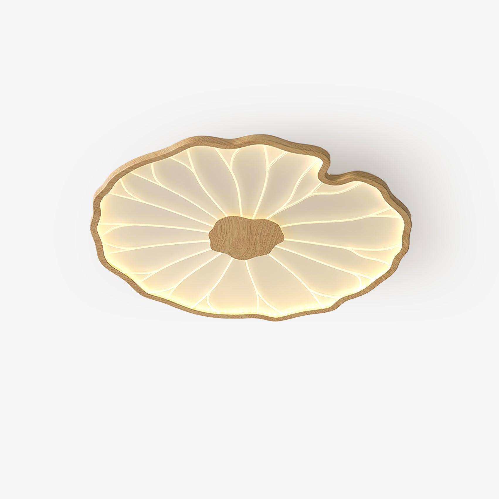 Lotus Leaf Ceiling Light With Wood Look, Acrylic And Metal, LED 3000K-6000K | Temsk