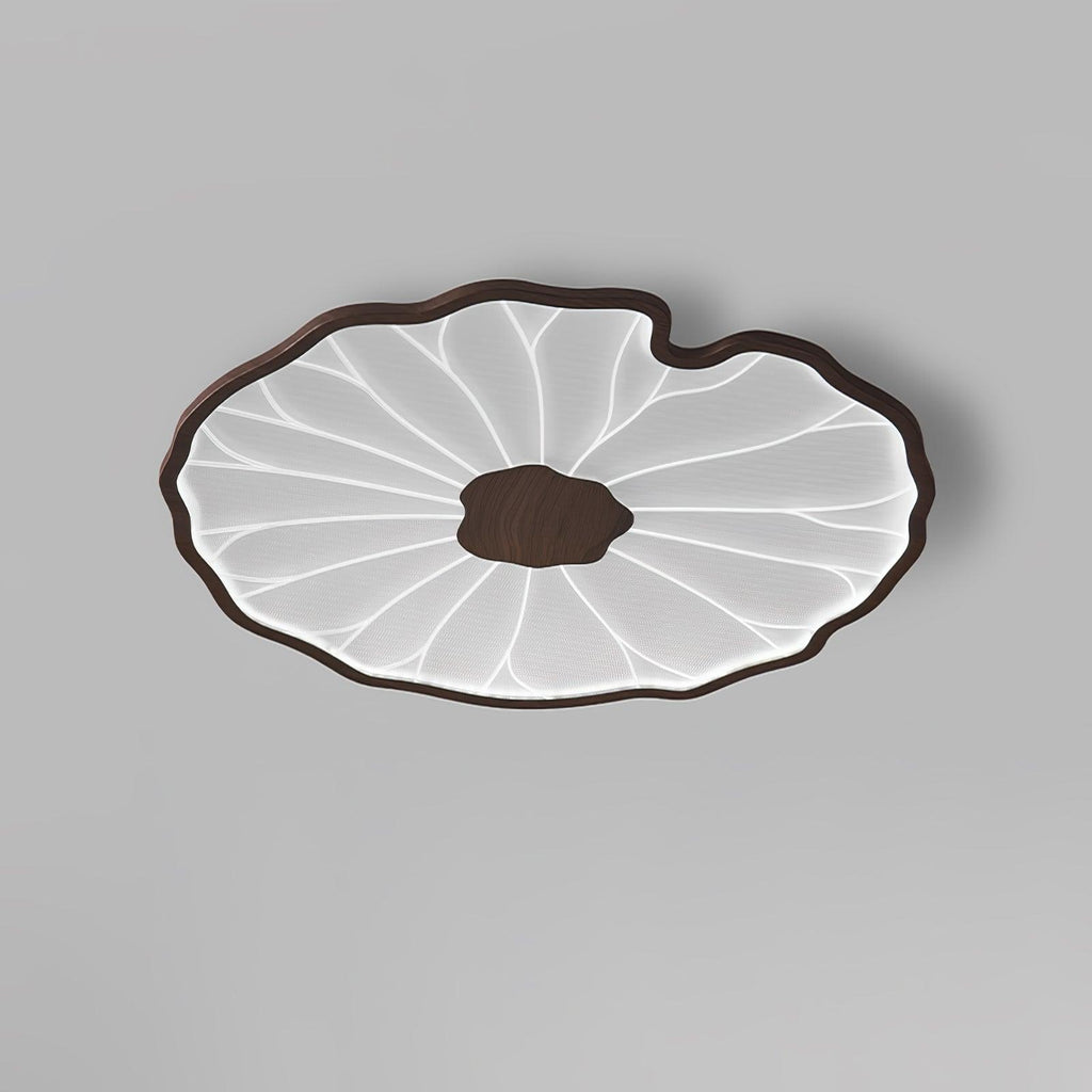 Lotus Leaf Ceiling Light With Wood Look, Acrylic And Metal, LED 3000K-6000K | Temsk