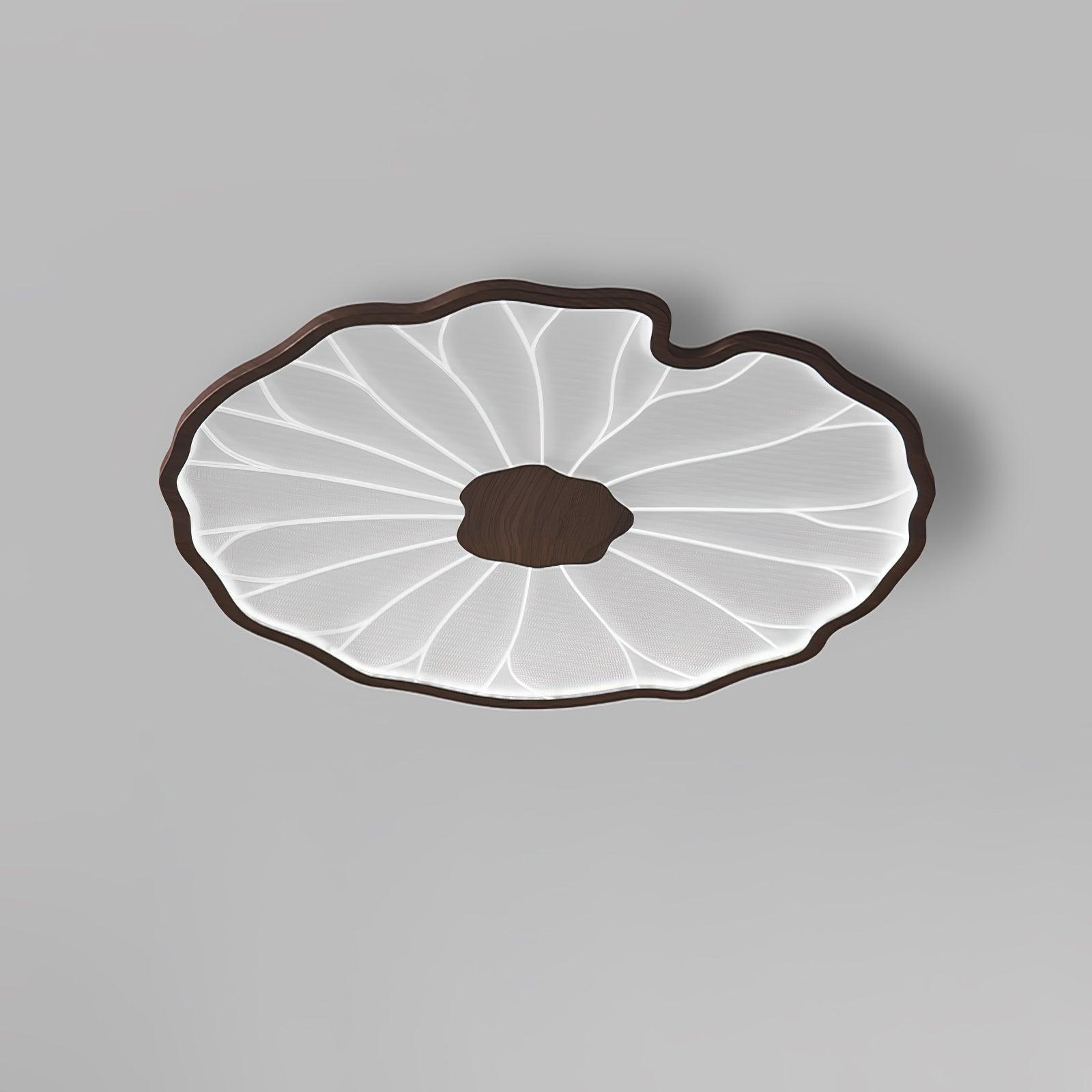 Lotus Leaf Ceiling Light With Wood Look, Acrylic And Metal, LED 3000K-6000K | Temsk