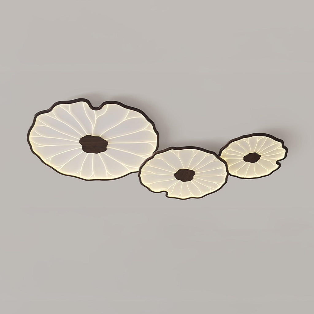 Lotus Leaf Ceiling Light With Wood Look, Acrylic And Metal, LED 3000K-6000K | Temsk