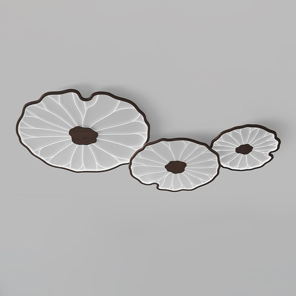 Lotus Leaf Ceiling Light With Wood Look, Acrylic And Metal, LED 3000K-6000K | Temsk