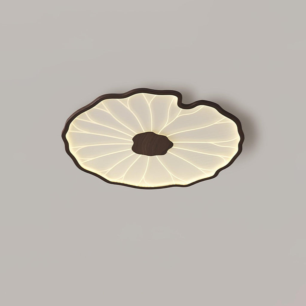 Lotus Leaf Ceiling Light With Wood Look, Acrylic And Metal, LED 3000K-6000K | Temsk