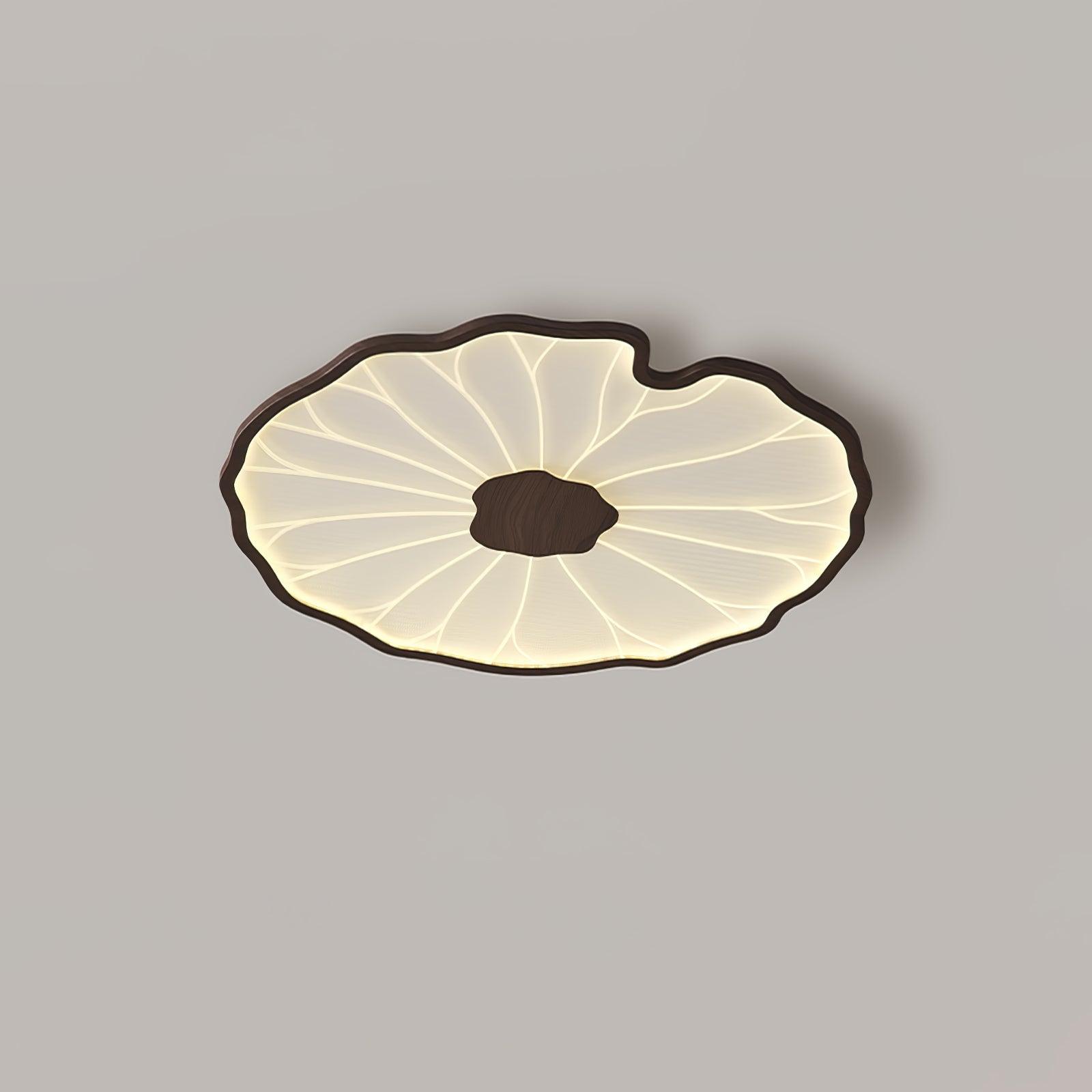 Lotus Leaf Ceiling Light With Wood Look, Acrylic And Metal, LED 3000K-6000K | Temsk