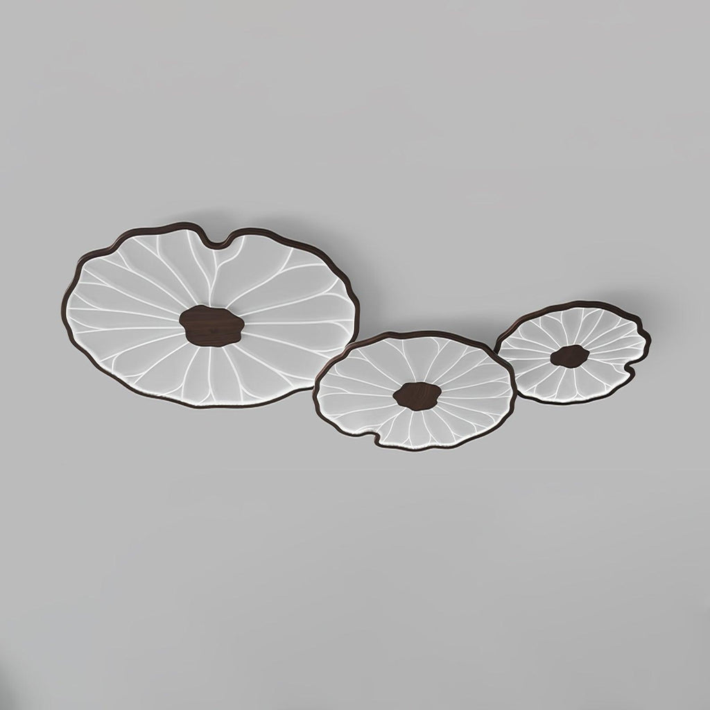 Lotus Leaf Ceiling Light With Wood Look, Acrylic And Metal, LED 3000K-6000K | Temsk