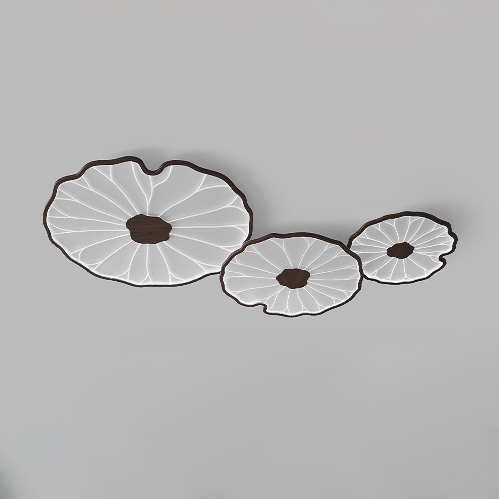 Lotus Leaf Ceiling Light With Wood Look, Acrylic And Metal, LED 3000K-6000K | Temsk