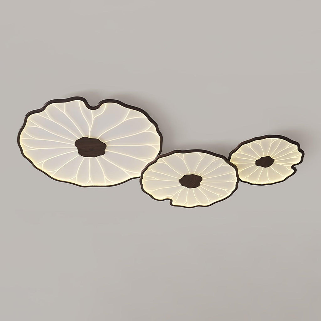 Lotus Leaf Ceiling Light With Wood Look, Acrylic And Metal, LED 3000K-6000K | Temsk