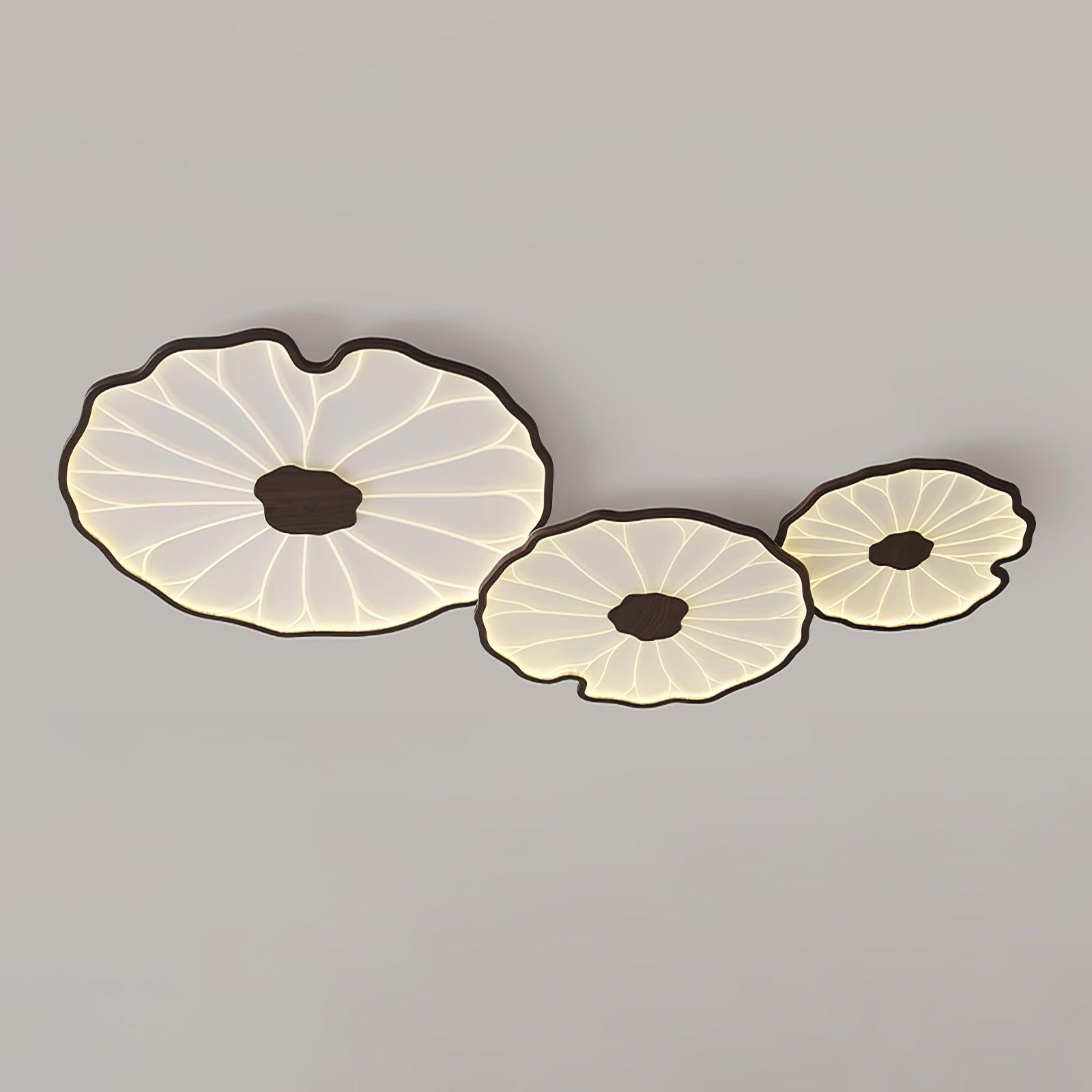 Lotus Leaf Ceiling Light With Wood Look, Acrylic And Metal, LED 3000K-6000K | Temsk