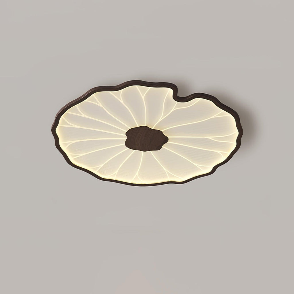 Lotus Leaf Ceiling Light With Wood Look, Acrylic And Metal, LED 3000K-6000K | Temsk