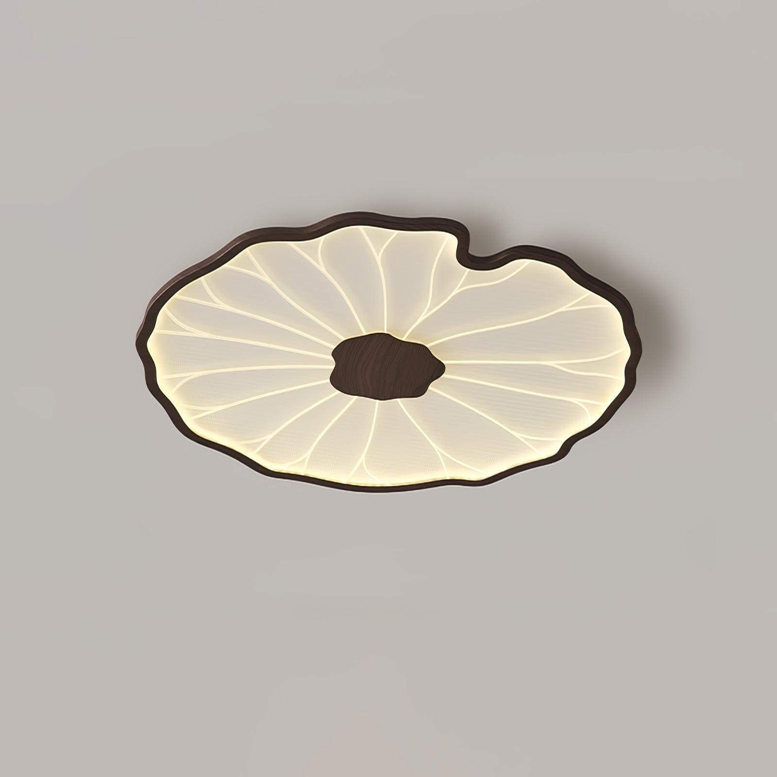 Lotus Leaf Ceiling Light With Wood Look, Acrylic And Metal, LED 3000K-6000K | Temsk