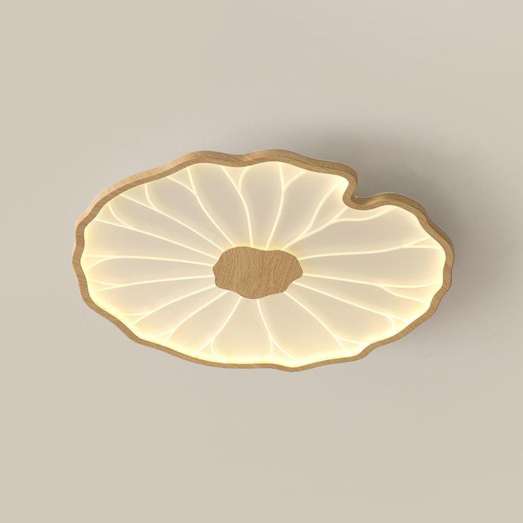 Lotus Leaf Ceiling Light With Wood Look, Acrylic And Metal, LED 3000K-6000K | Temsk