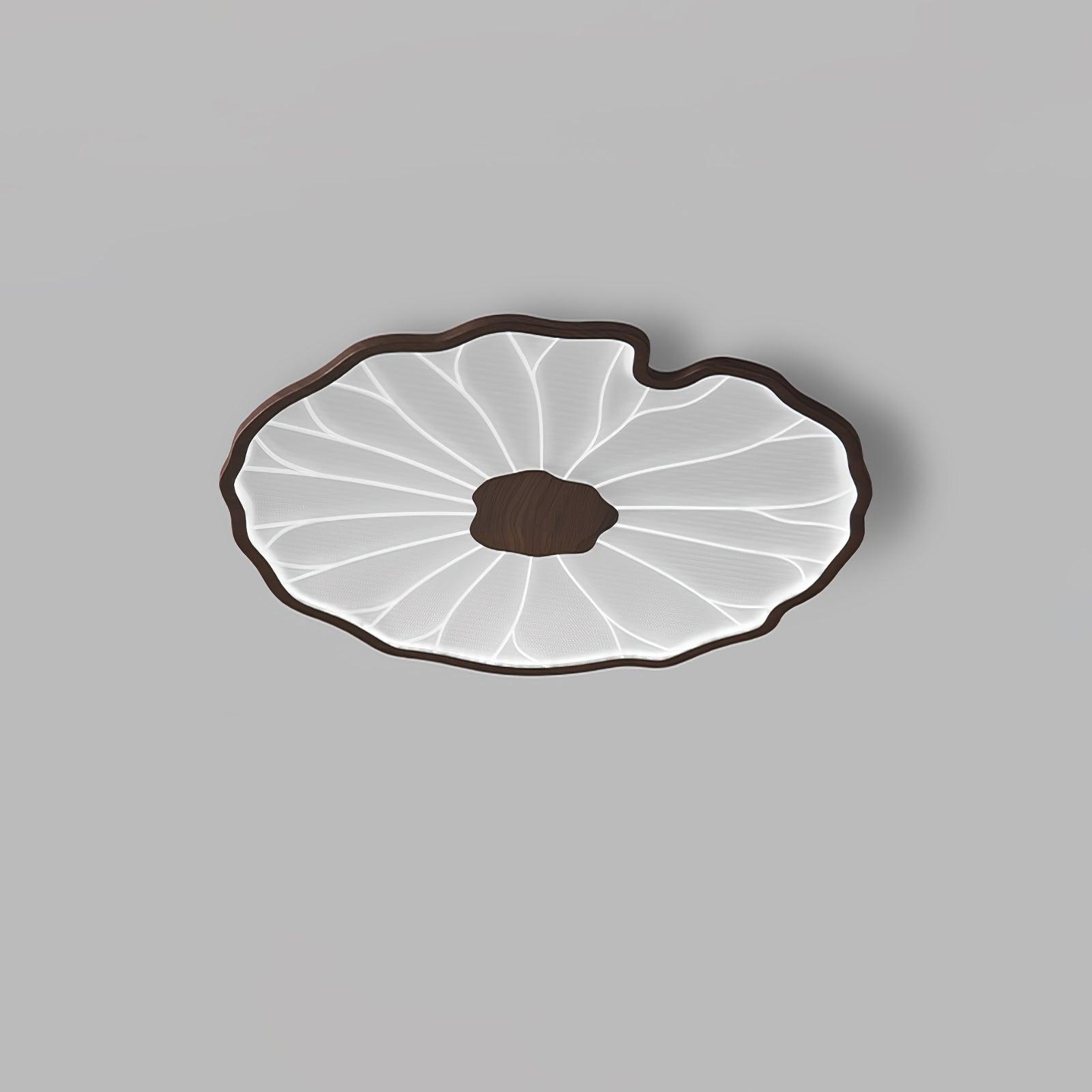 Lotus Leaf Ceiling Light With Wood Look, Acrylic And Metal, LED 3000K-6000K | Temsk