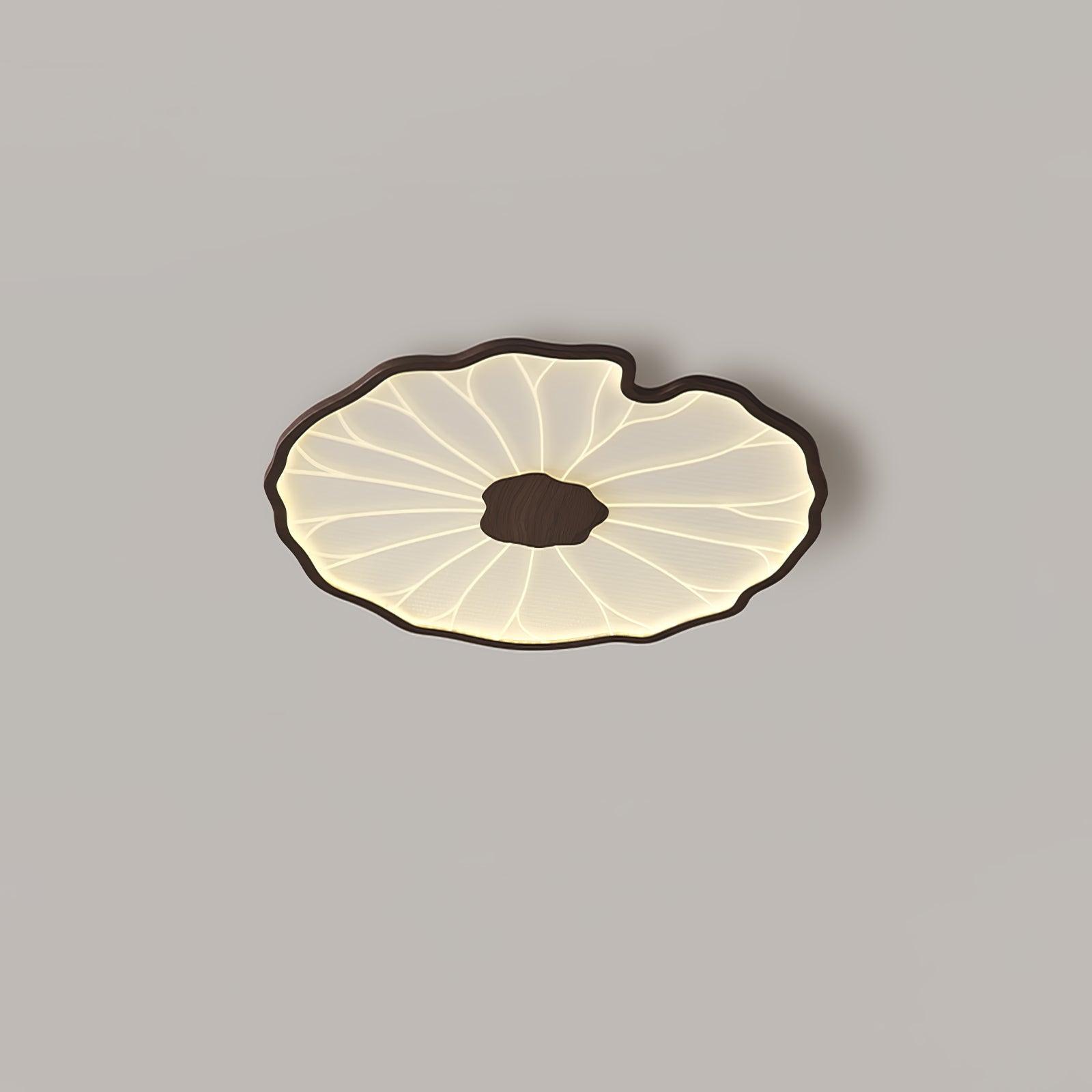 Lotus Leaf Ceiling Light With Wood Look, Acrylic And Metal, LED 3000K-6000K | Temsk