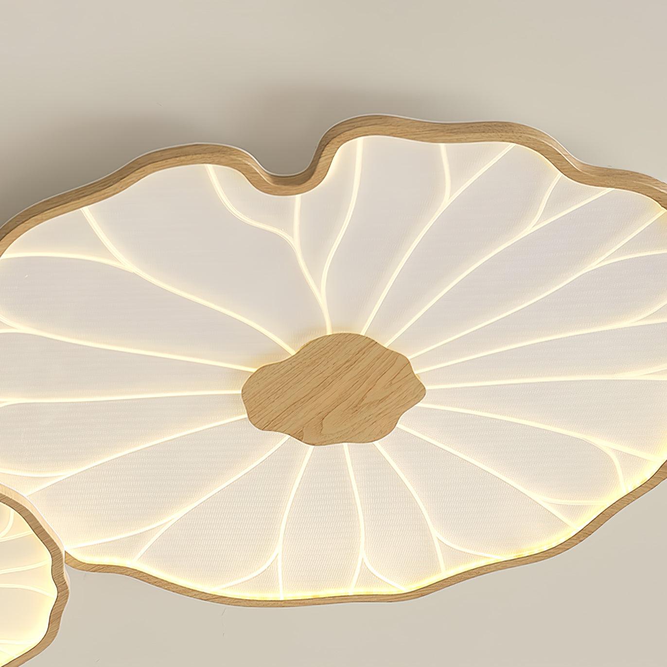 Lotus Leaf Ceiling Light With Wood Look, Acrylic And Metal, LED 3000K-6000K | Temsk