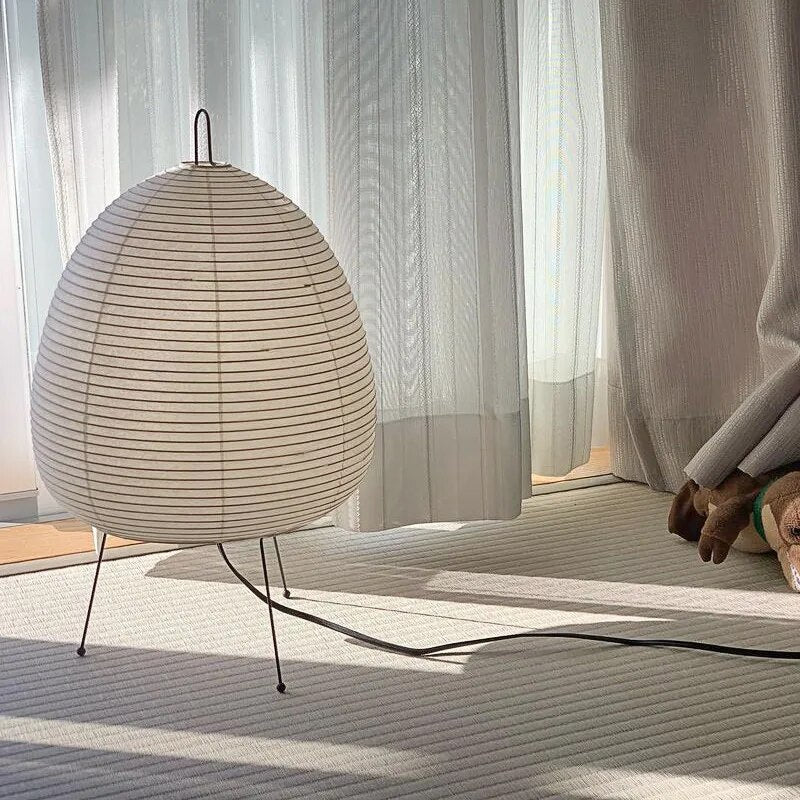 Minimalistická zen stolní lampa s rýžovým papírovým stínidlem | Temsk
