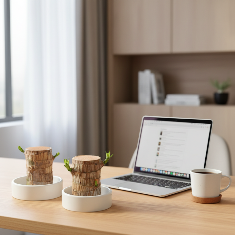 Lucky Bamboo Plant In Decorative Pot For Air Purification | Temsk