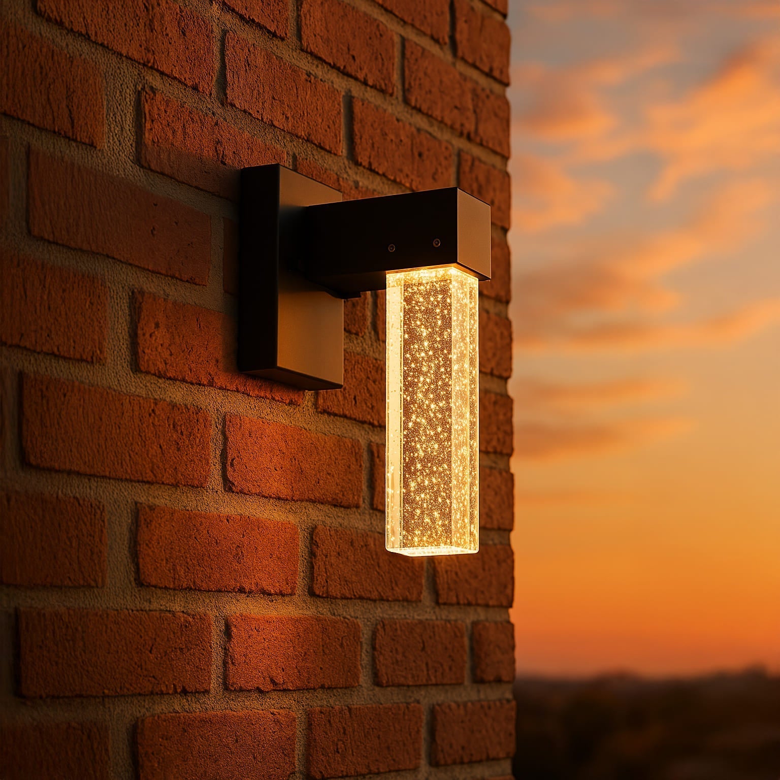 NovaGlow Elegant Aluminum Crystal Outdoor Wall Light Sconce | Temsk