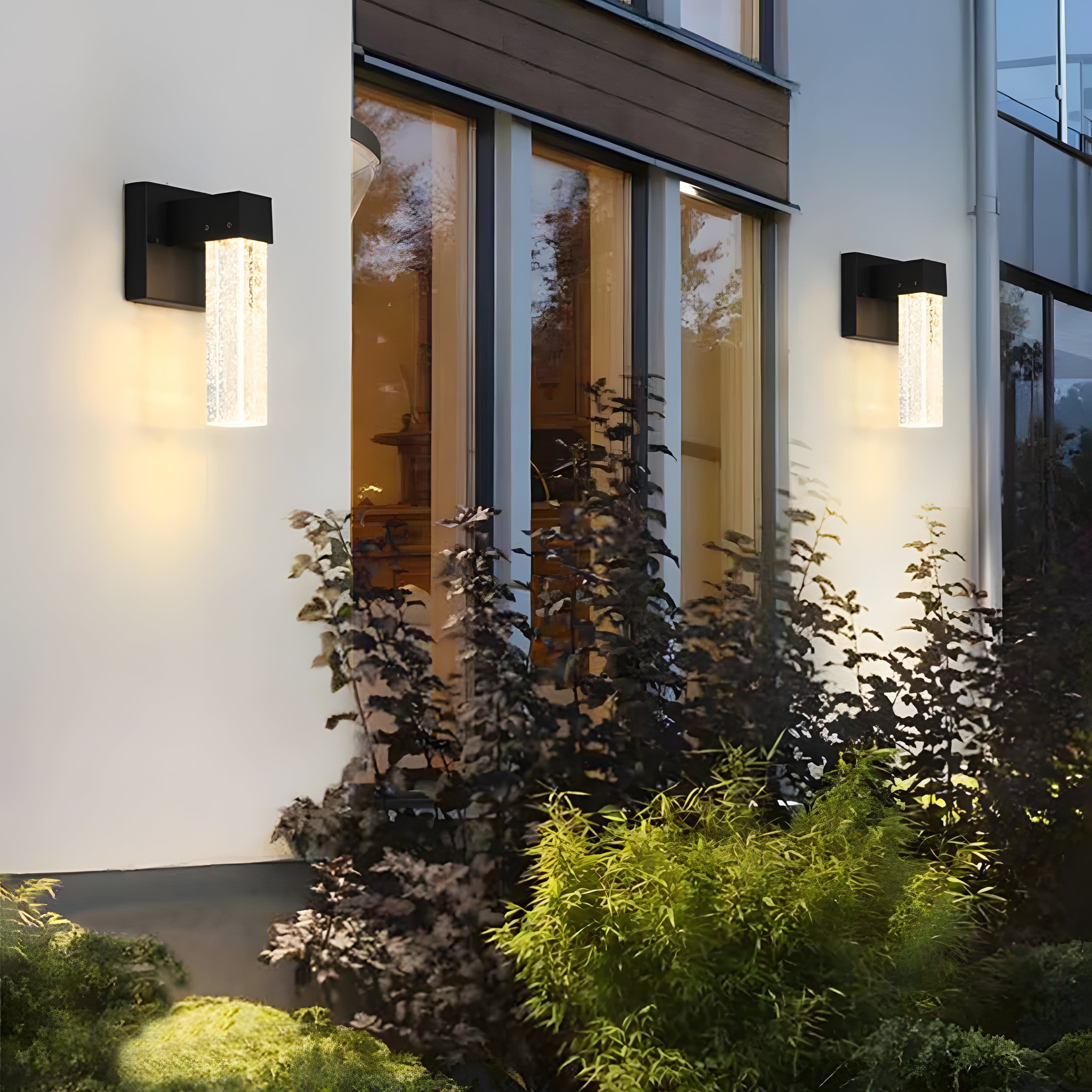 NovaGlow Elegant Aluminum Crystal Outdoor Wall Light Sconce | Temsk