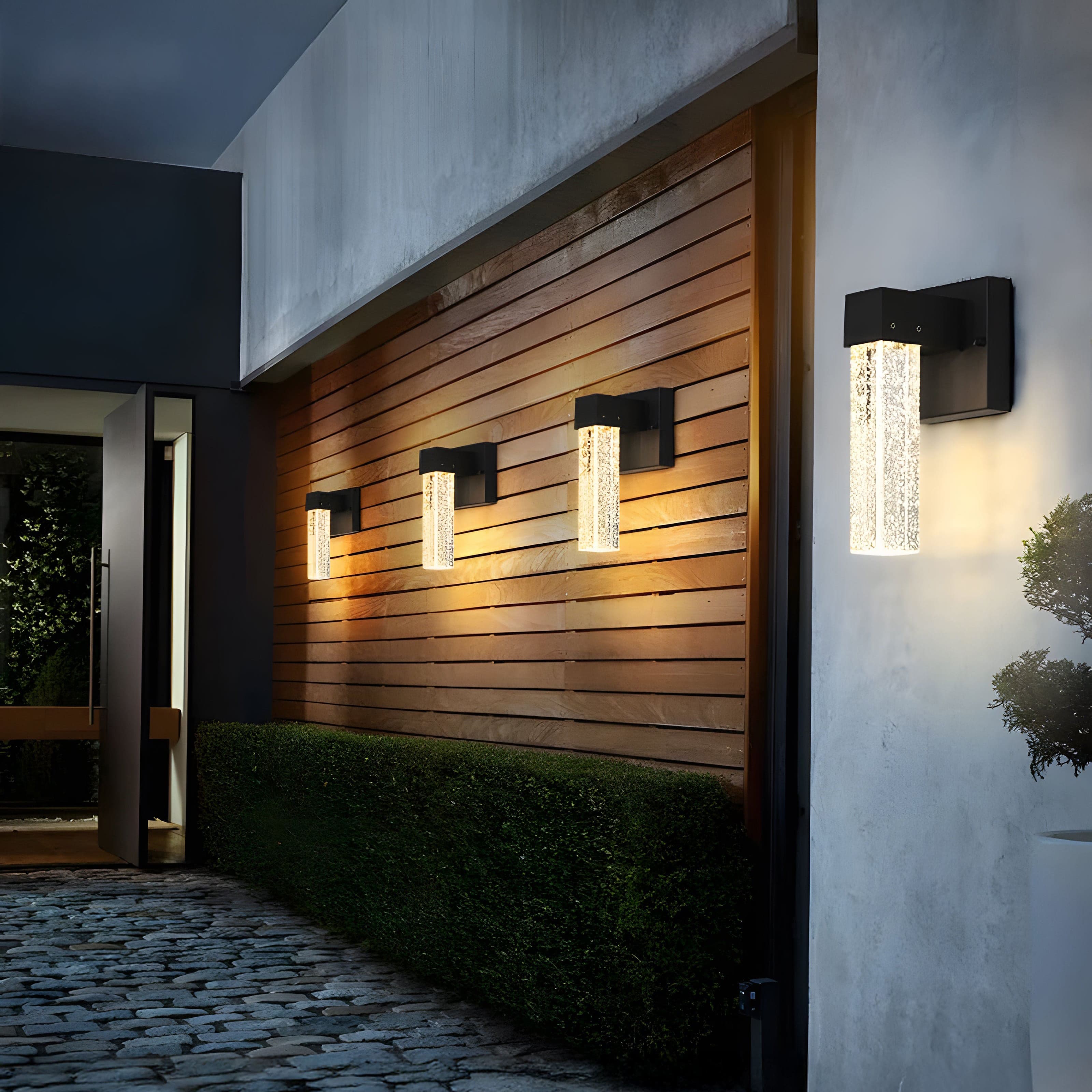 NovaGlow Elegant Aluminum Crystal Outdoor Wall Light Sconce | Temsk