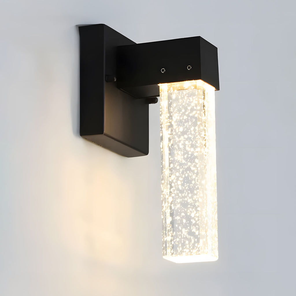NovaGlow Elegant Aluminum Crystal Outdoor Wall Light Sconce | Temsk
