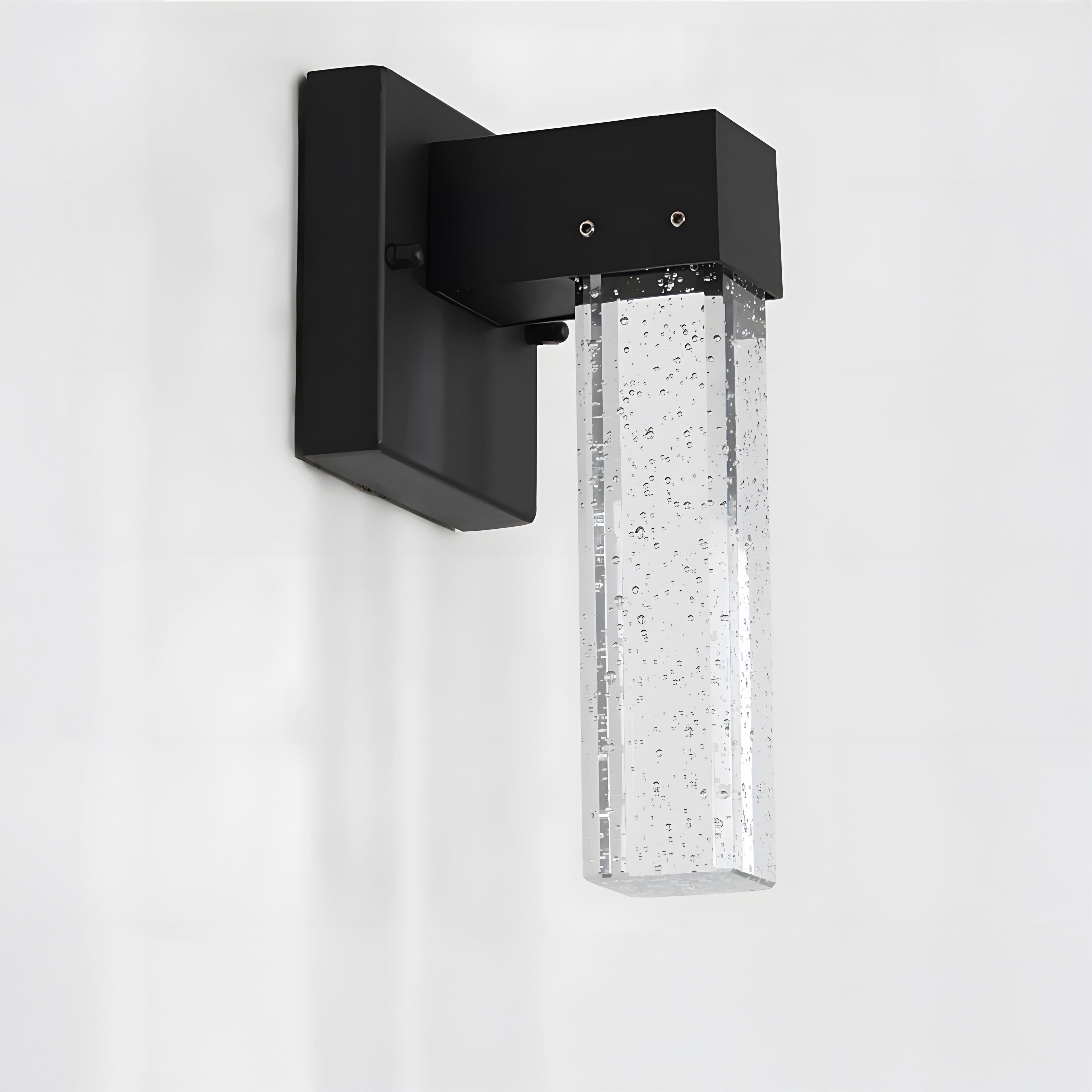 NovaGlow Elegant Aluminum Crystal Outdoor Wall Light Sconce | Temsk