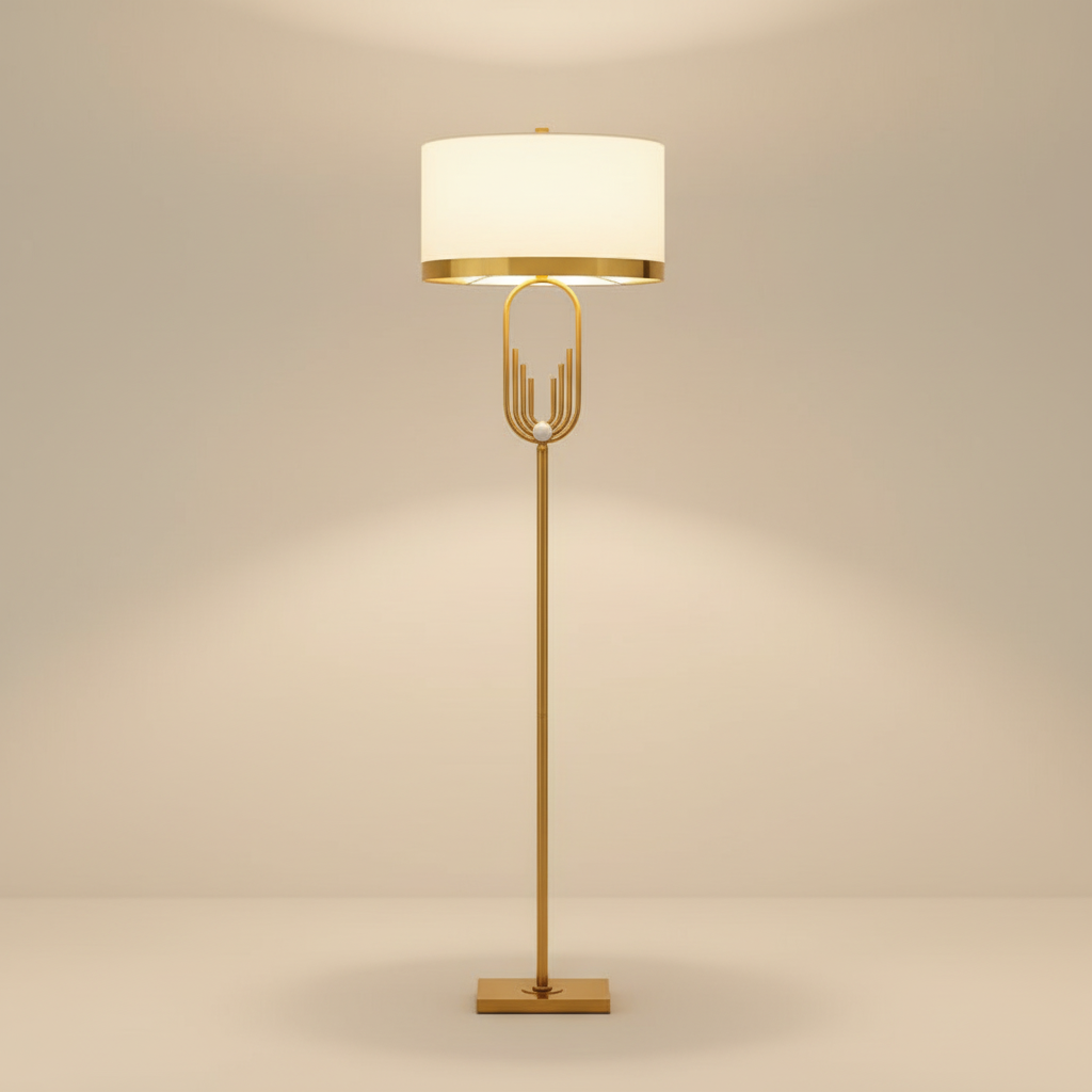 NovaLux Elegant Modern Floor Lamp With Sculpted Metallic Detailing | Temsk