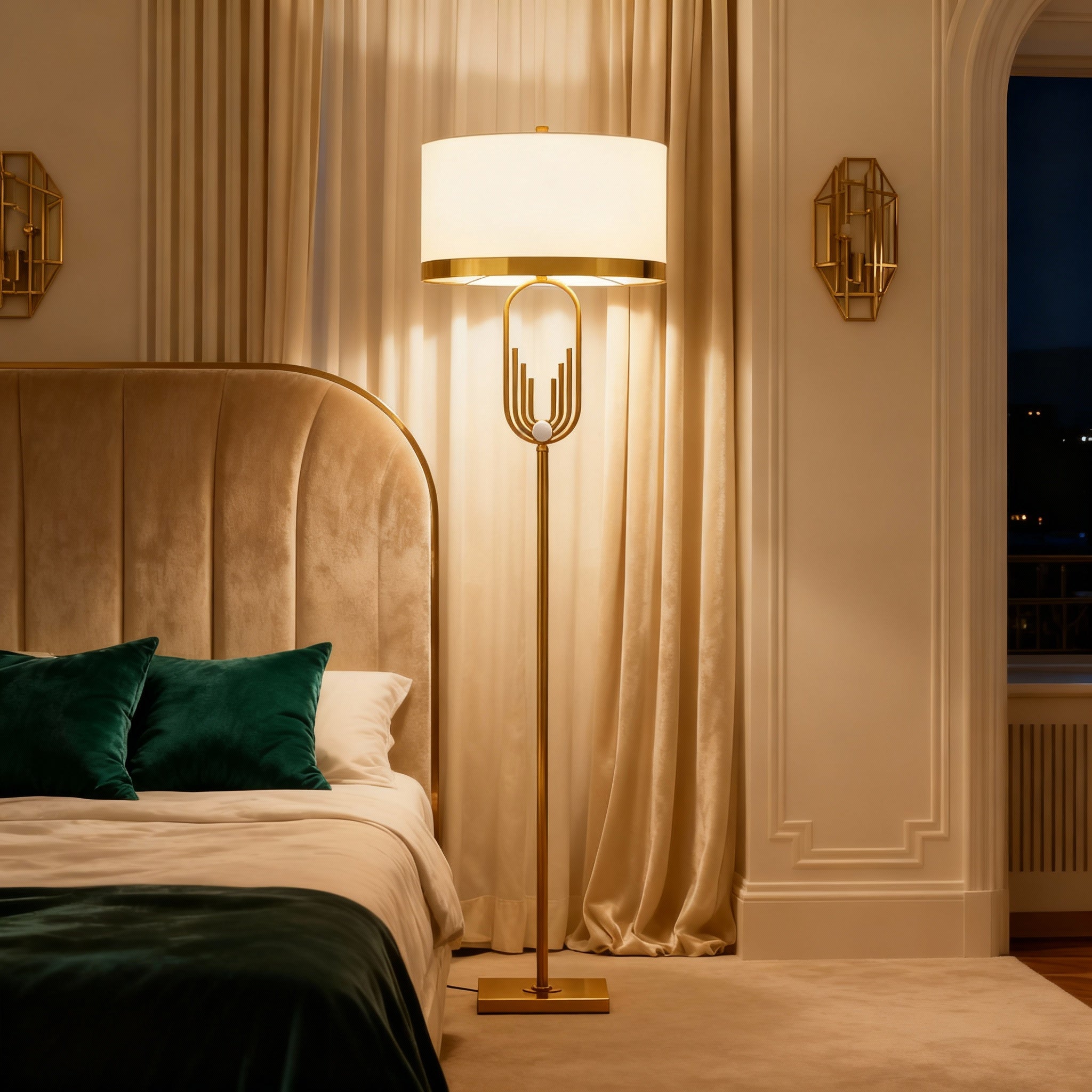 NovaLux Elegant Modern Floor Lamp With Sculpted Metallic Detailing | Temsk
