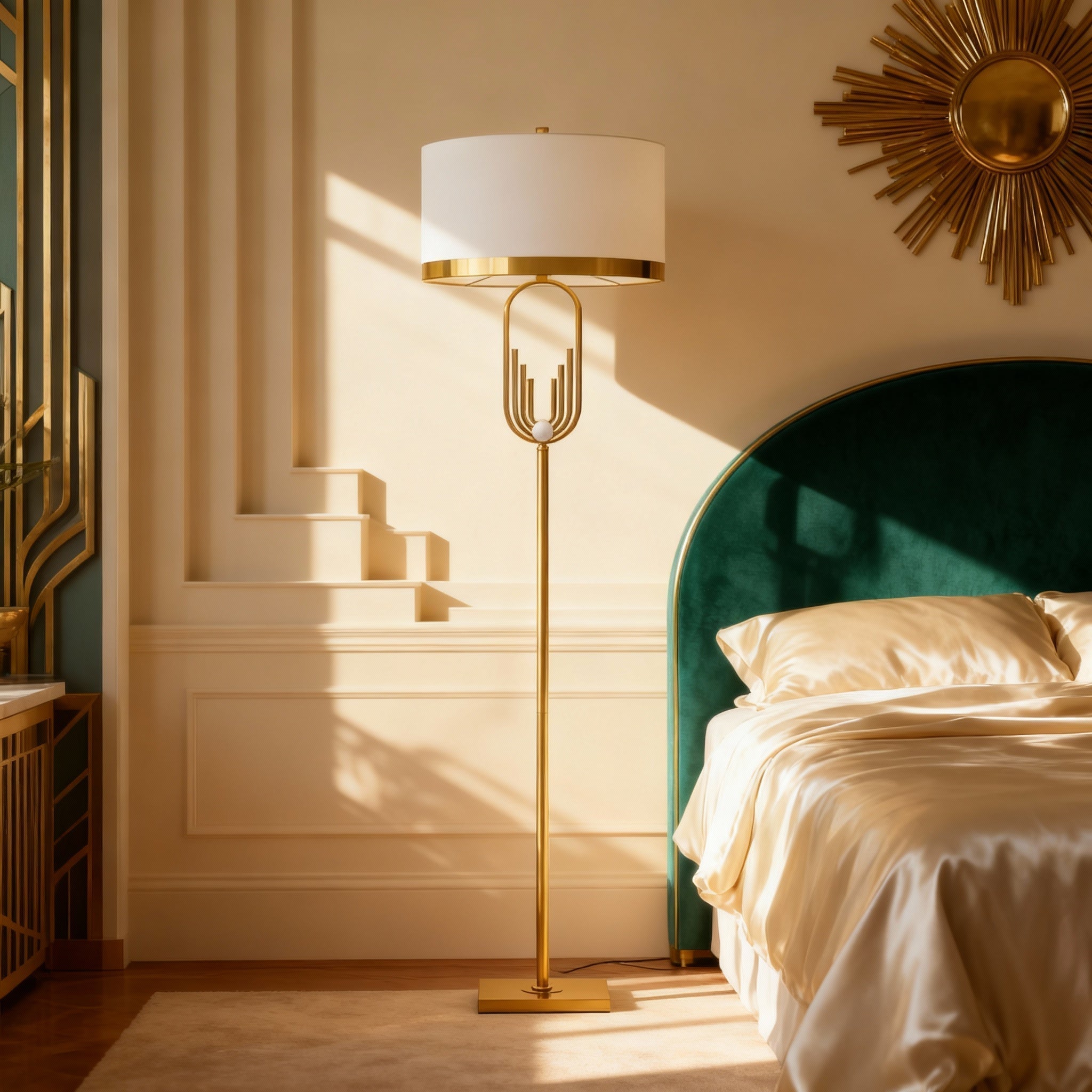 NovaLux Elegant Modern Floor Lamp With Sculpted Metallic Detailing | Temsk