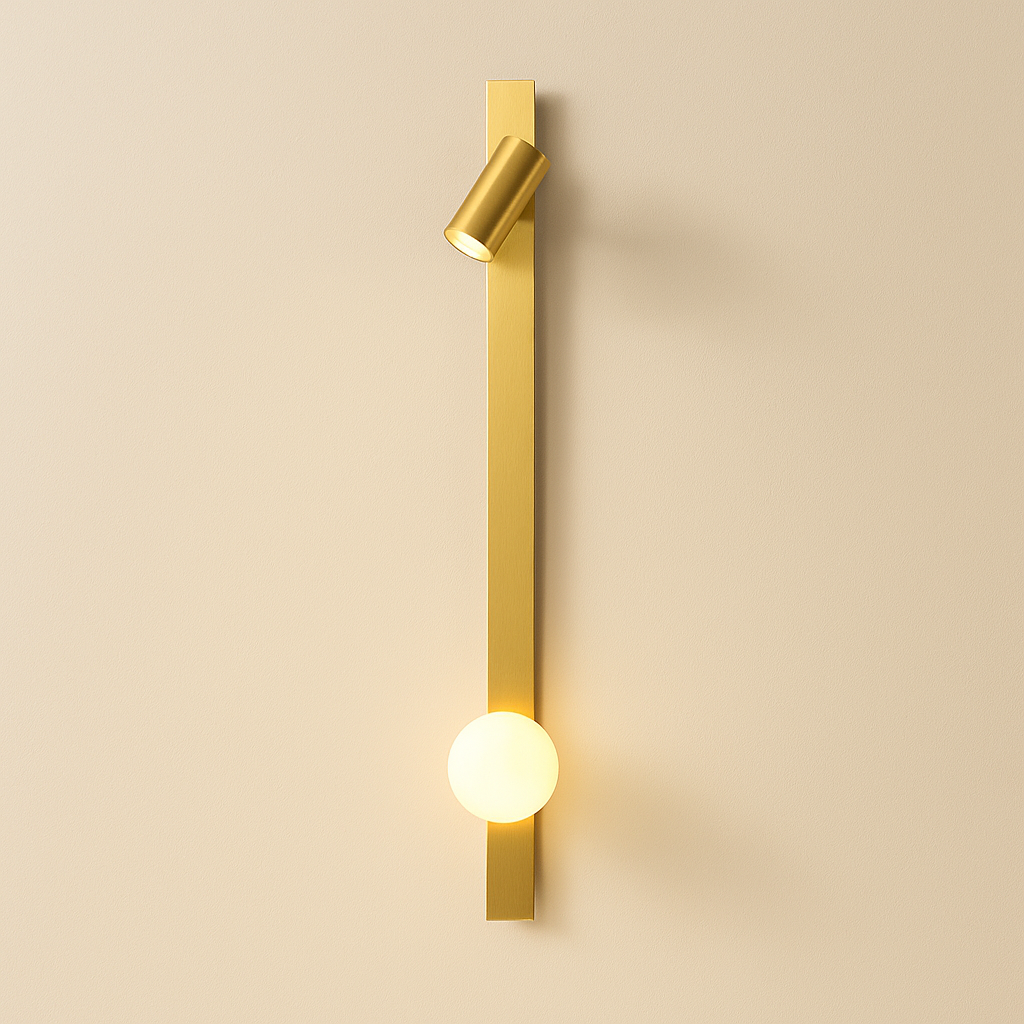 LumaNova Elegant Modern Metal Wall Sconce With Glass Globe Light | Temsk