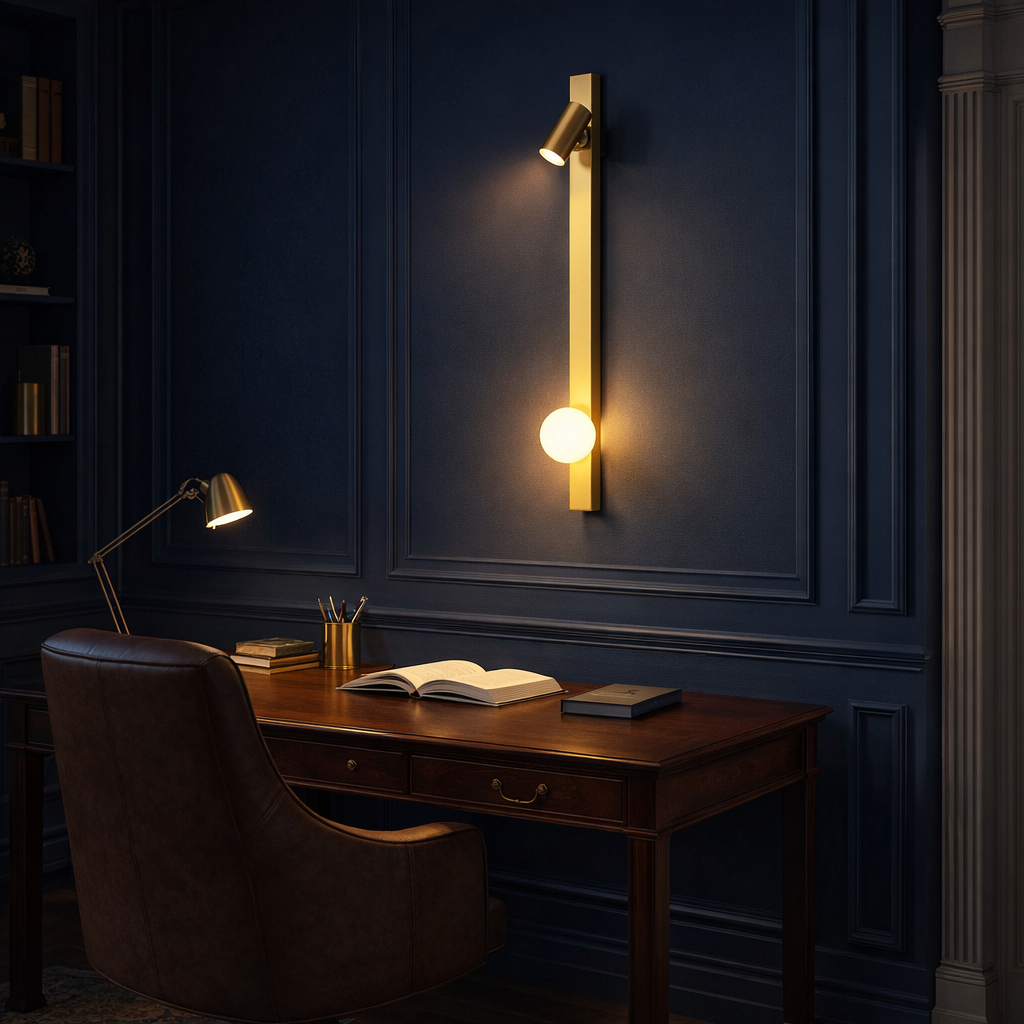 LumaNova Elegant Modern Metal Wall Sconce With Glass Globe Light | Temsk