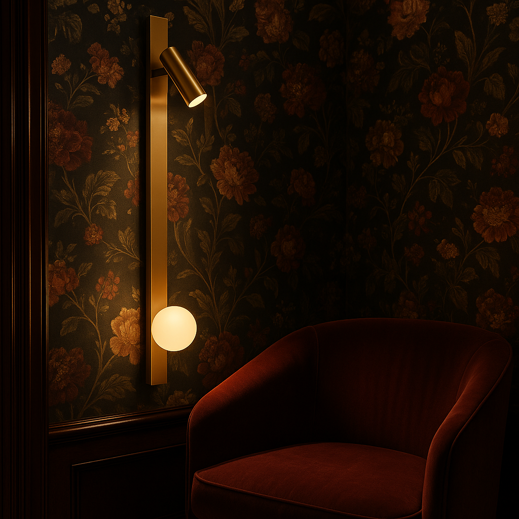 LumaNova Elegant Modern Metal Wall Sconce With Glass Globe Light | Temsk