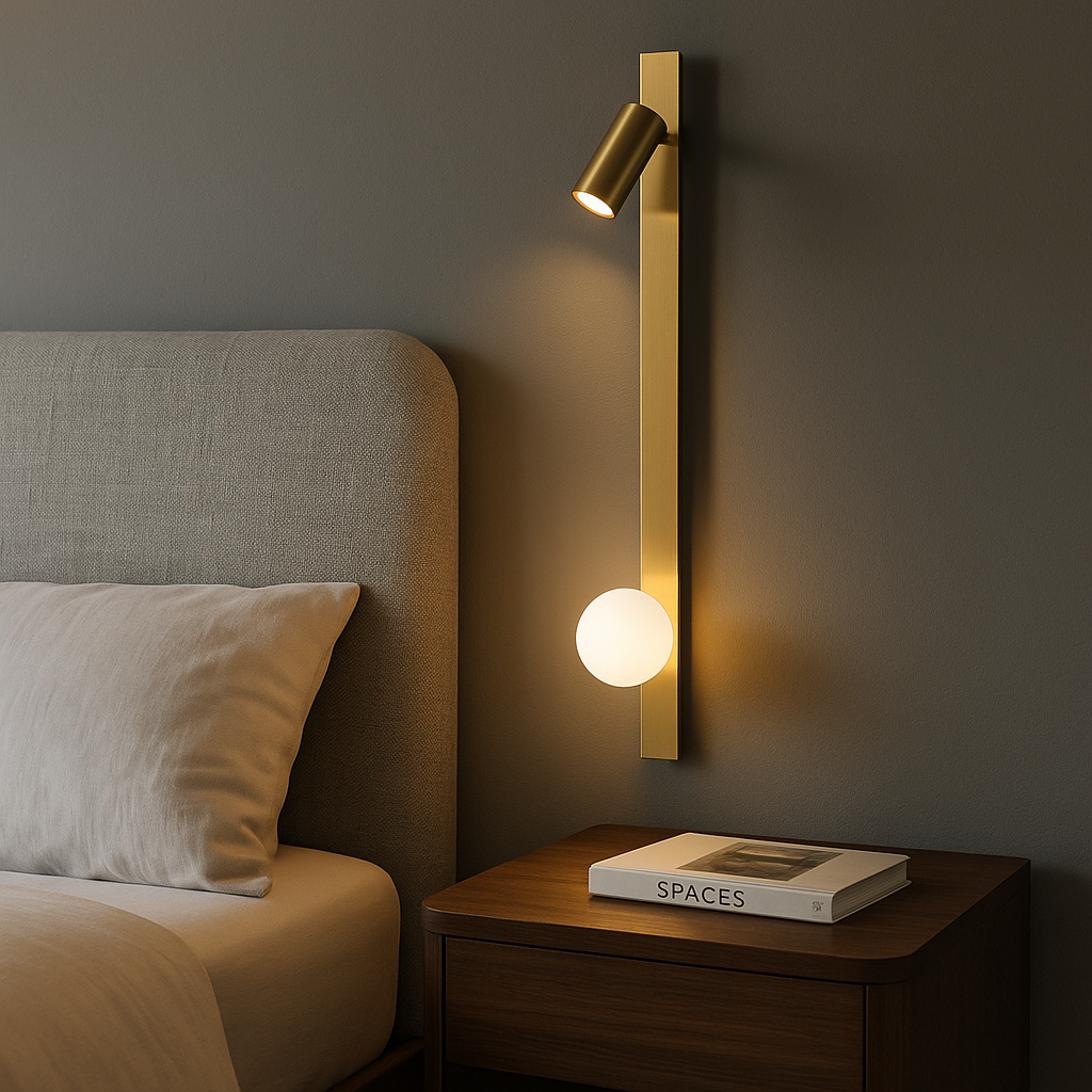 LumaNova Elegant Modern Metal Wall Sconce With Glass Globe Light | Temsk