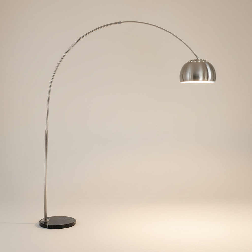 Luxora Modern Chrome Arc Floor Lamp With Adjustable Design | Temsk