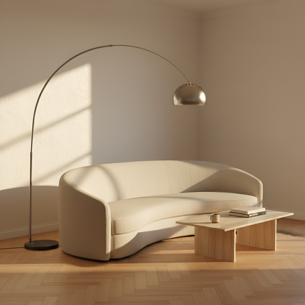Luxora Modern Chrome Arc Floor Lamp With Adjustable Design | Temsk