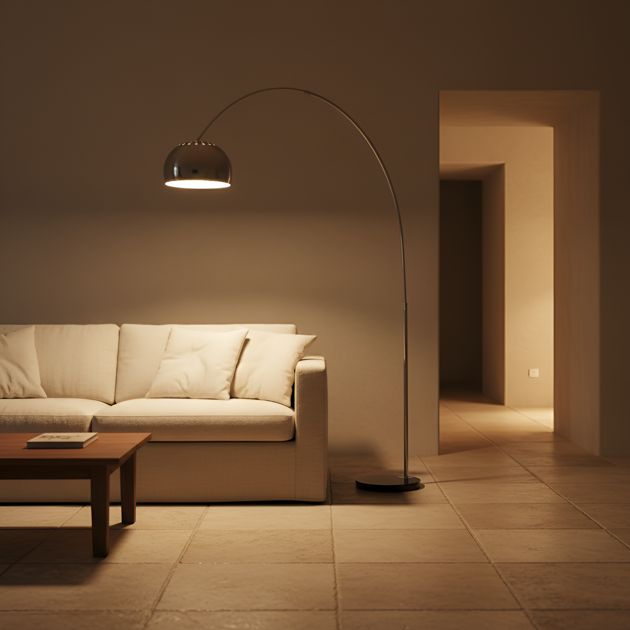 Luxora Modern Chrome Arc Floor Lamp With Adjustable Design | Temsk