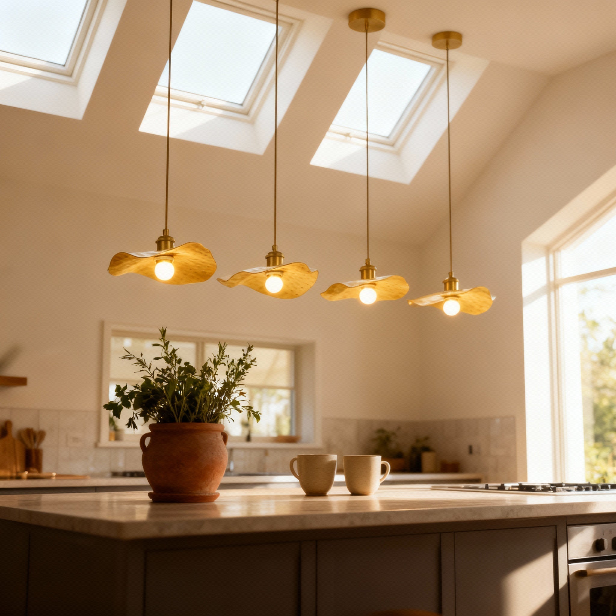 Nova Brass Flush Mount Ceiling Light Fixture For Modern Interiors | Temsk